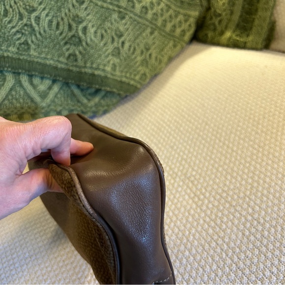 BORBONESE Vintage Redwall Partridge Eye Suede & Leather Clutch Cosmetic Pouch - Picture 12 of 12